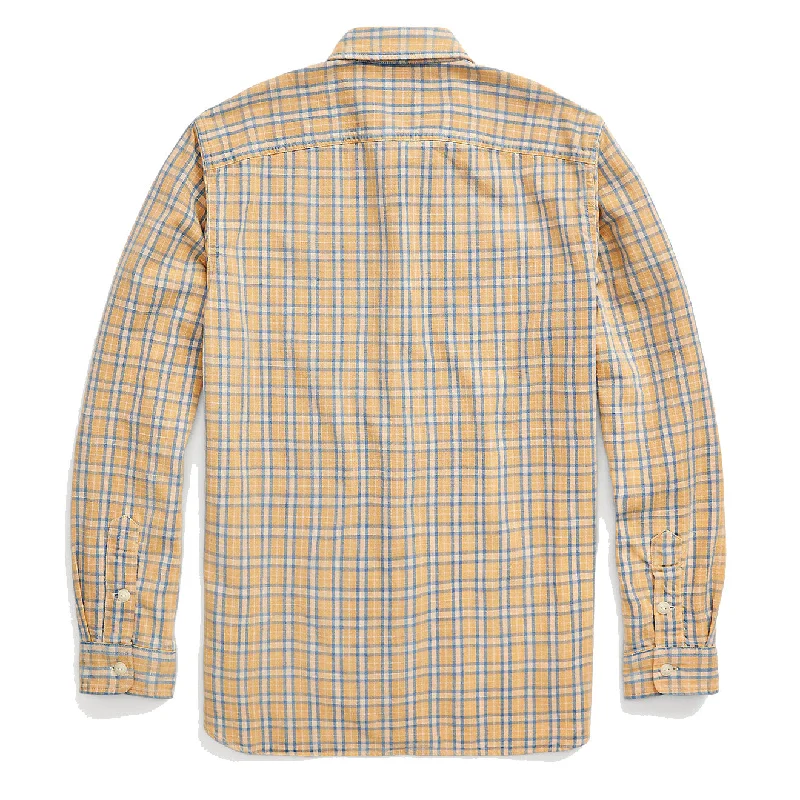 RRL by Ralph Lauren Plaid Woven Workshirt Tan / Indigo