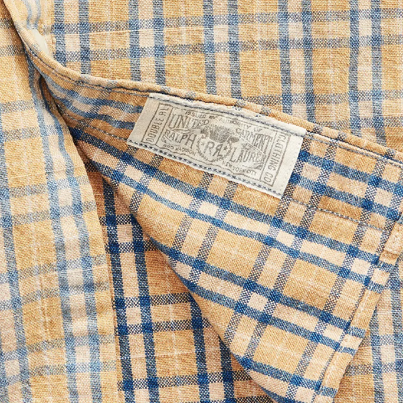 RRL by Ralph Lauren Plaid Woven Workshirt Tan / Indigo