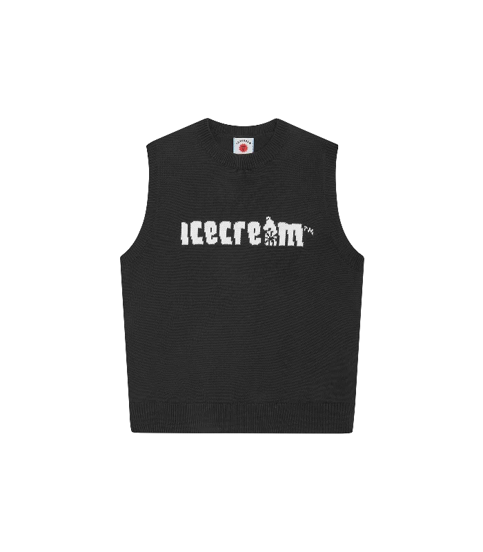 STRAIGHT LOGO VEST - BLACK