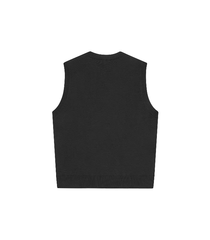 STRAIGHT LOGO VEST - BLACK