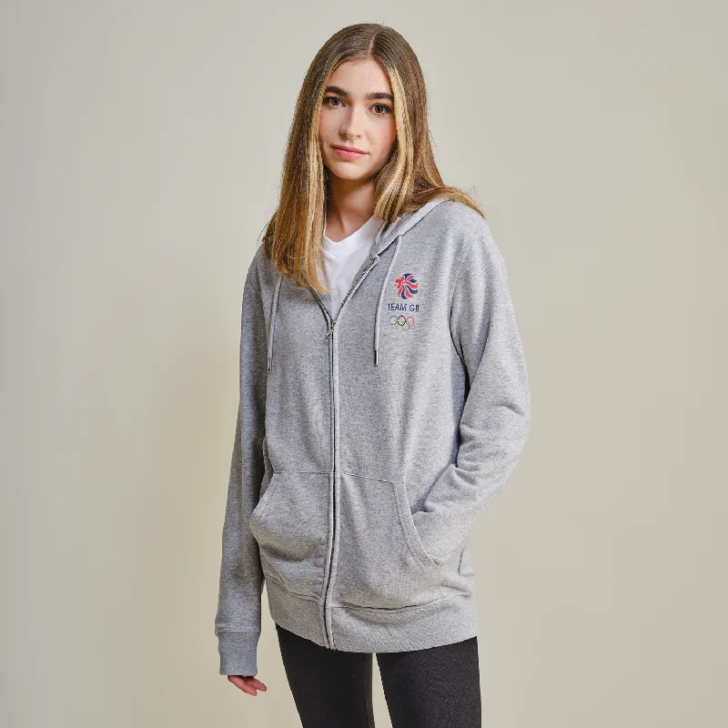 Team GB Small Icon Heather Grey Zip Hoodie