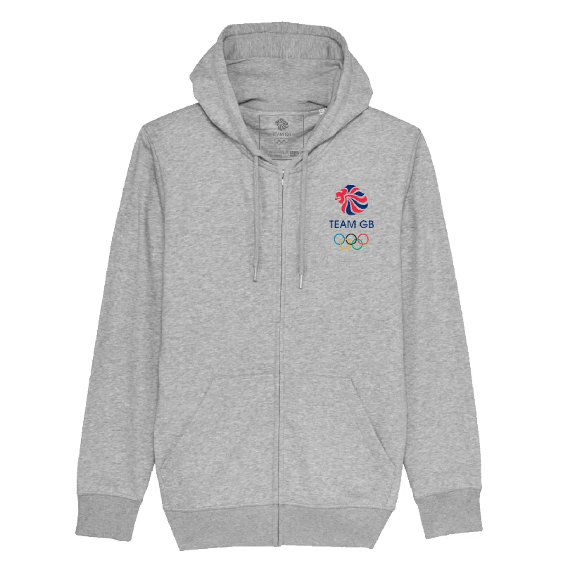 Team GB Small Icon Heather Grey Zip Hoodie