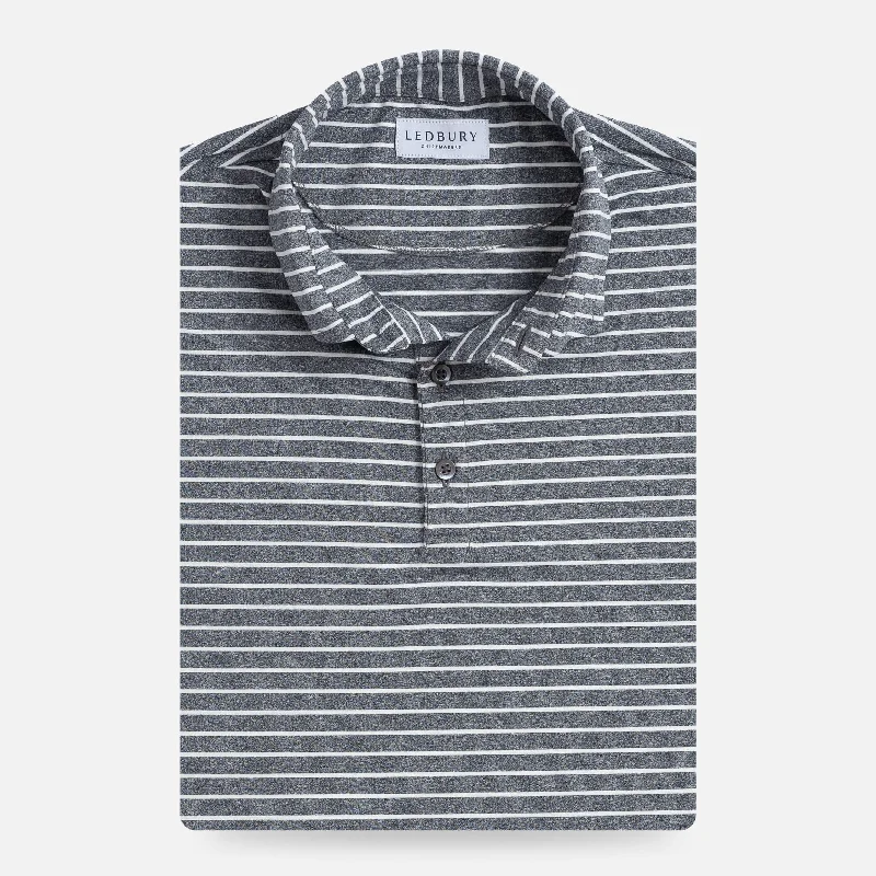 The Dark Blue Heather Dover Jersey Stripe Custom Polo