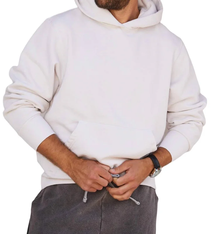 Tommy Structured Fleece Hooded Sweatshirt In Sugar