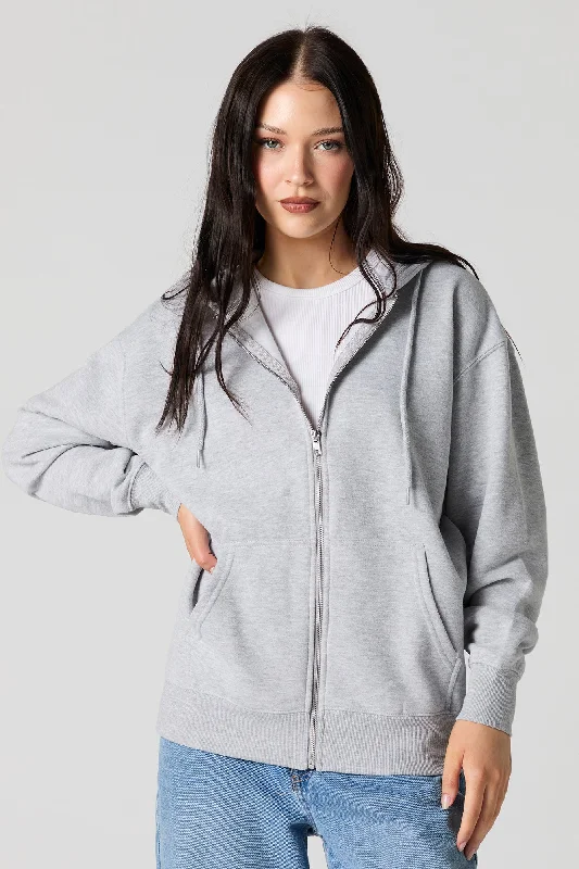 Fleece Oversized Zip-Up Hoodie