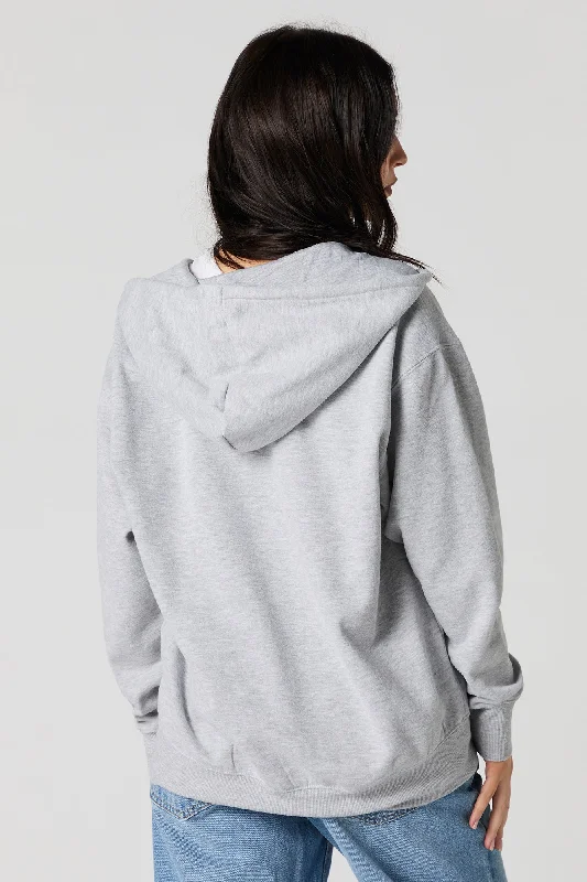 Fleece Oversized Zip-Up Hoodie