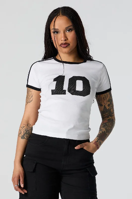 10 Graphic Ringer T-Shirt