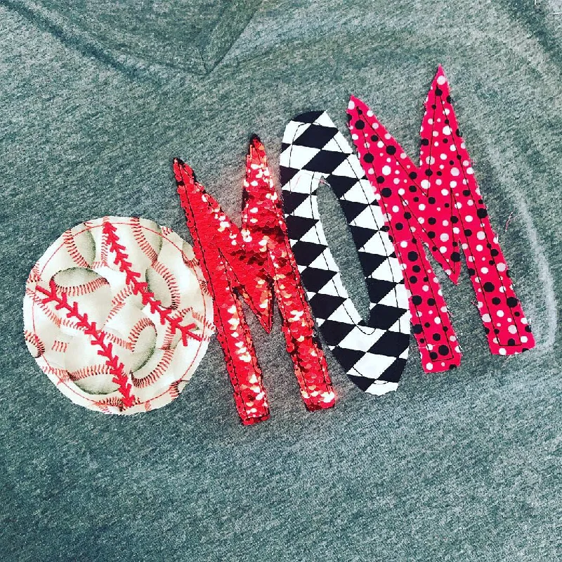 BASEBALL MOM SHIRT - CUSTOMIZED WITH TEAM COLORS