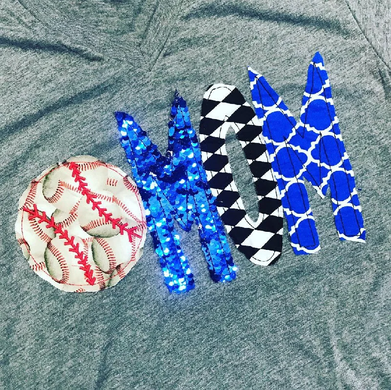 BASEBALL MOM SHIRT - CUSTOMIZED WITH TEAM COLORS