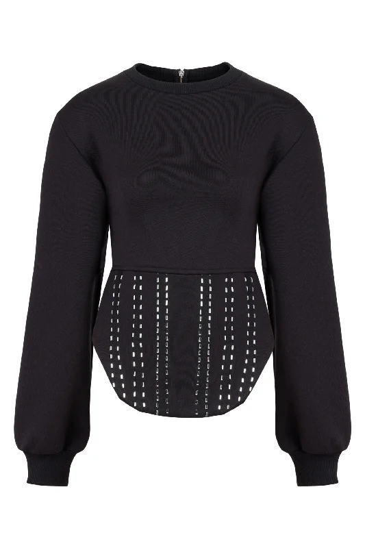 Beaded Corset Sweatshirt