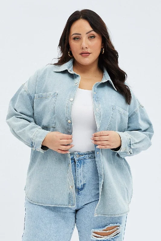 Denim Shirt Long Sleeve Relaxed Fit