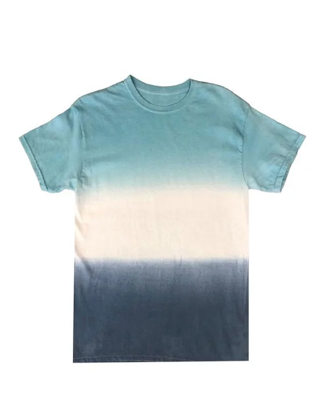 Aqua White Navy Dip Dye T-Shirt