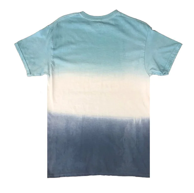 Aqua White Navy Dip Dye T-Shirt