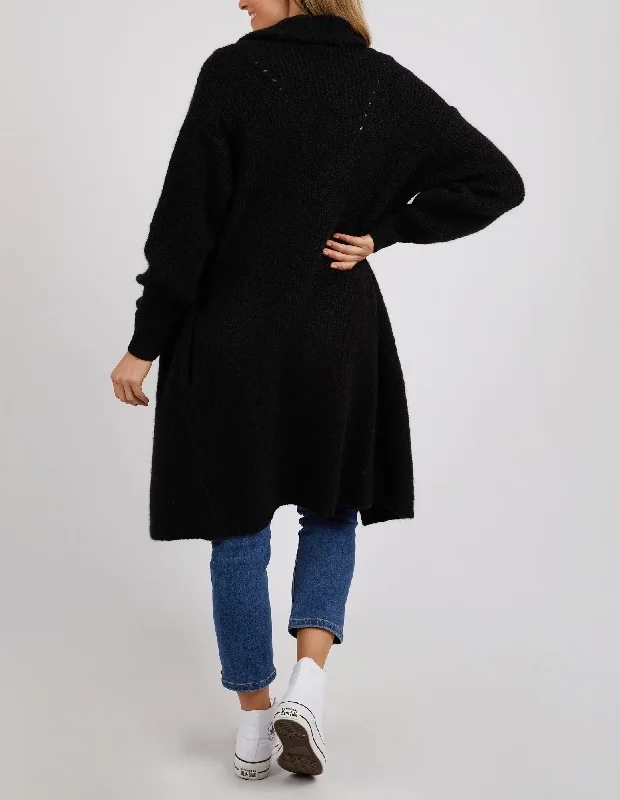 Elm Sylvie Longline Cardi Black