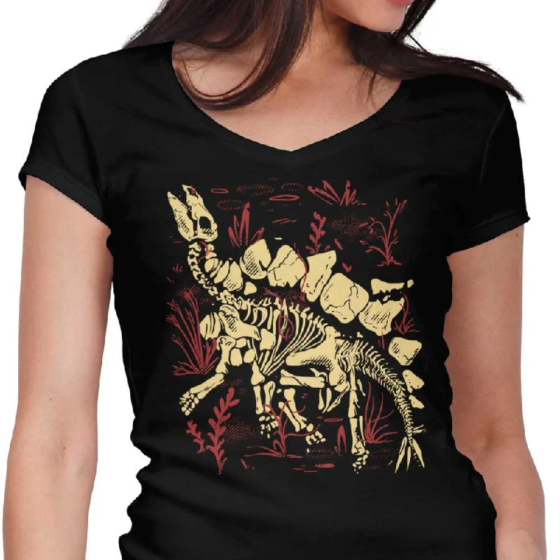 Stegosaurus Fossils - Women's V-Neck