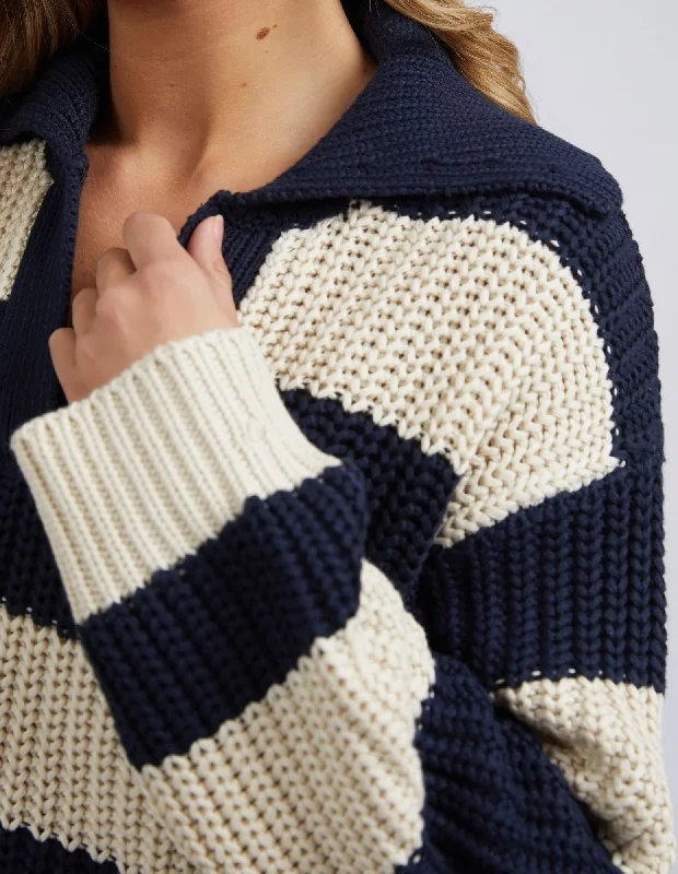 Foxwood Estella Stripe Knit Navy & Off White