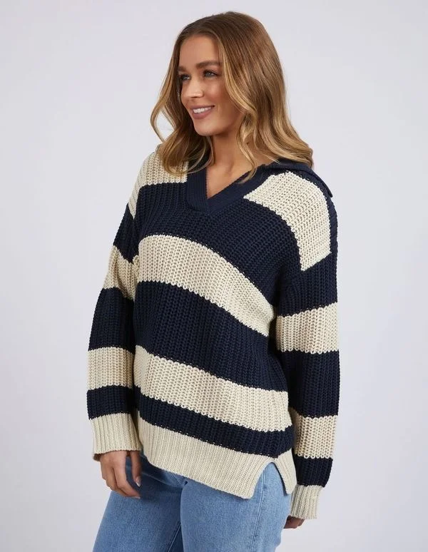 Foxwood Estella Stripe Knit Navy & Off White