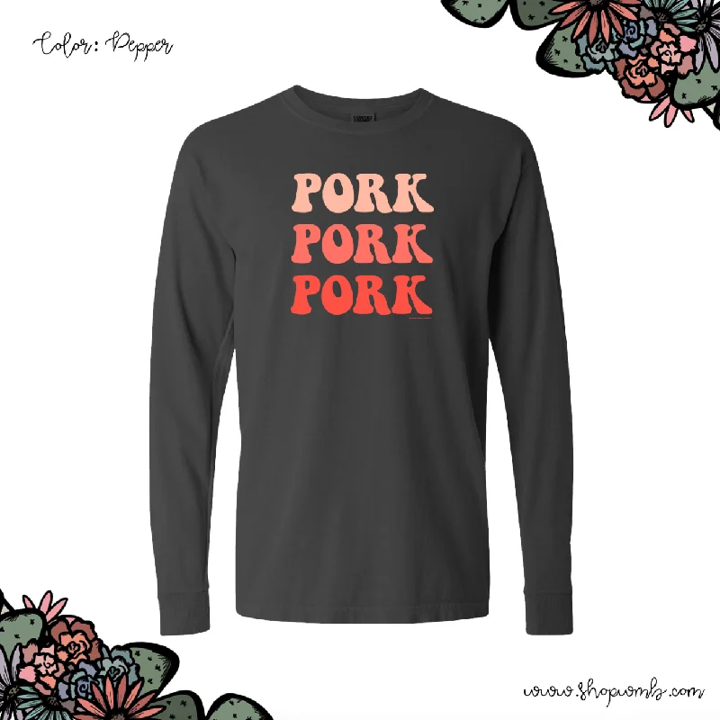 Funky Pork Orange LONG SLEEVE T-Shirt (S-3XL) - Multiple Colors!