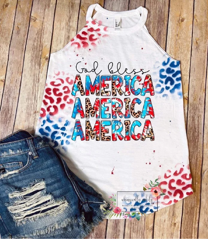 God Bless America (Leopard dyed tank)