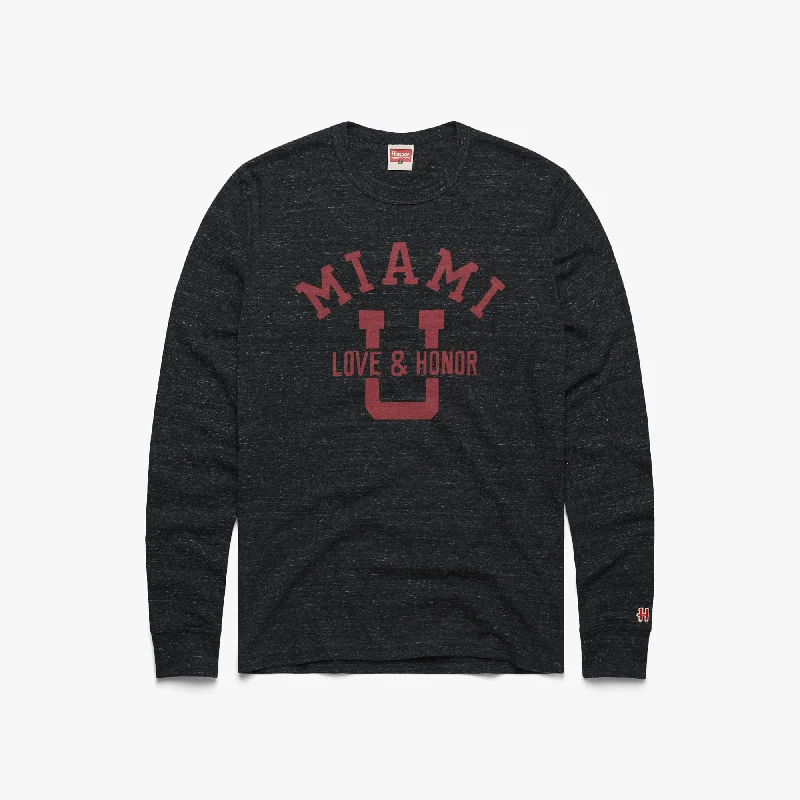 Miami U Love And Honor Long Sleeve Tee