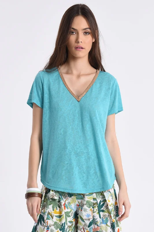 Molly Bracken Turquoise T shirt