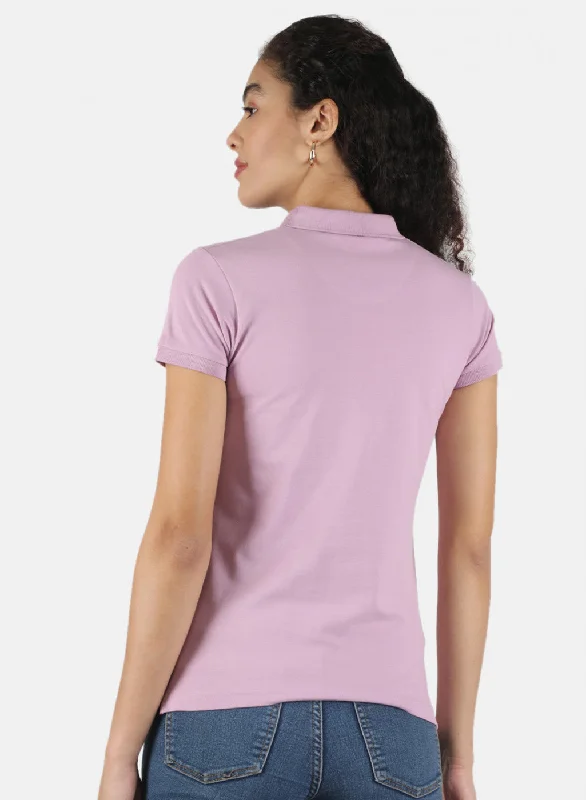 Women Purple Plain T-Shirt