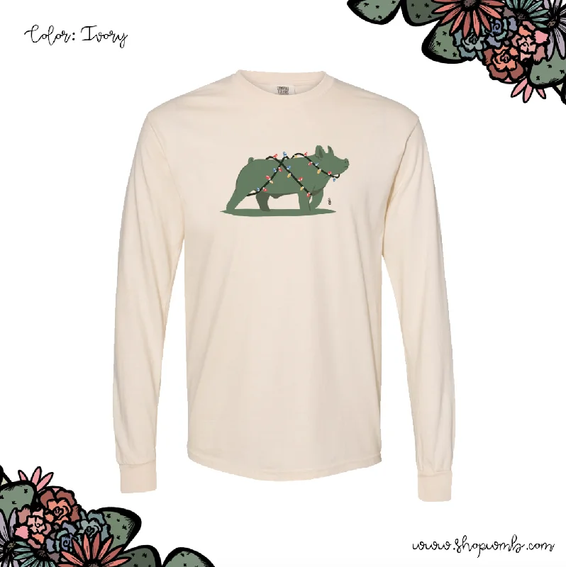 Pig Christmas Lights LONG SLEEVE T-Shirt (S-3XL) - Multiple Colors!