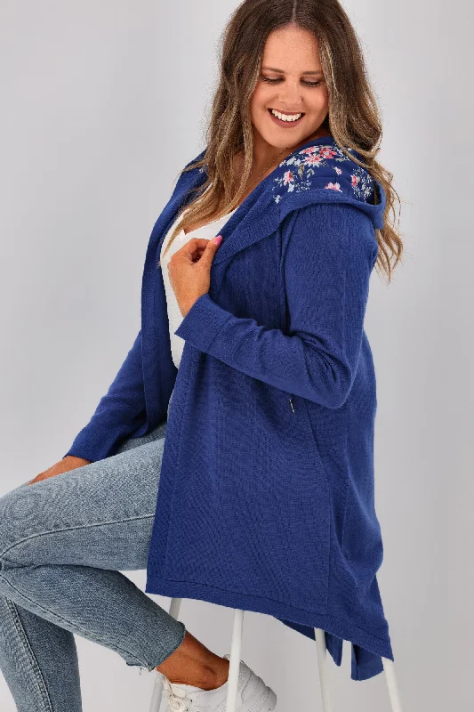 Shine On Label Big Dreams Merino Cardigan Atlantic Blue