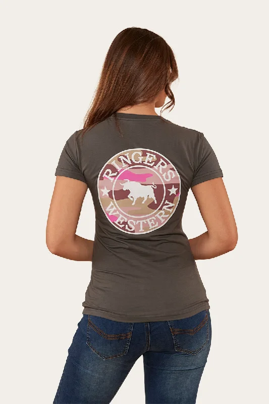 Signature Bull Womens Classic Fit T-Shirt - Vintage Black/Pink Camo