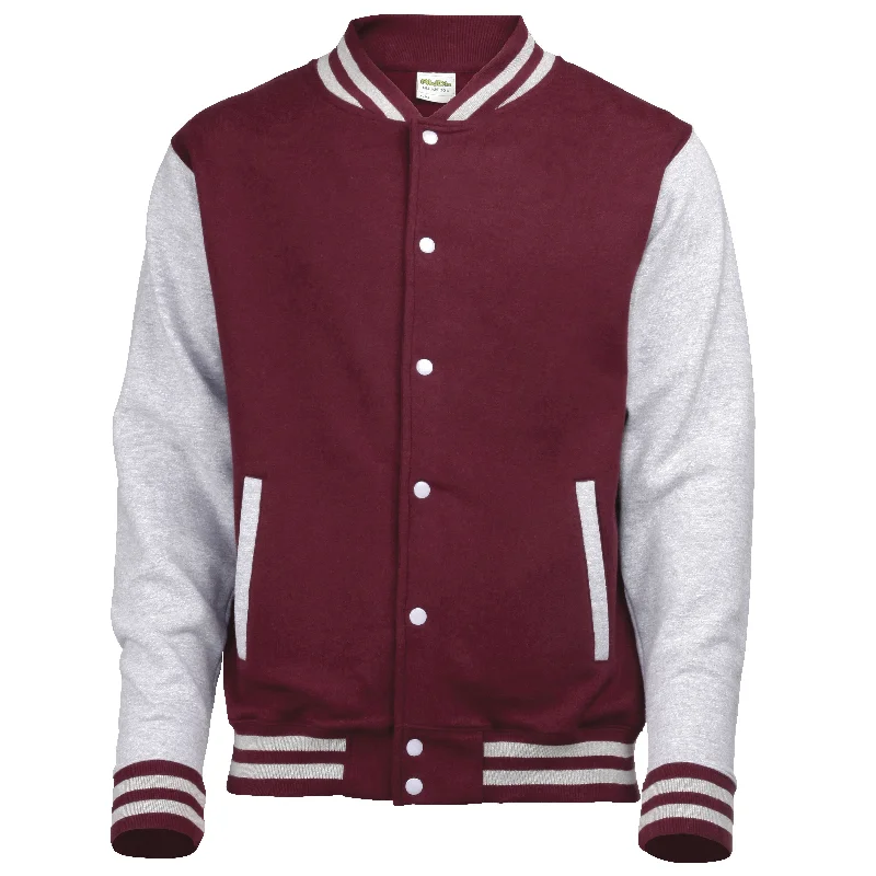 Varsity Jacket | BURGUNDY/HEATHER GREY