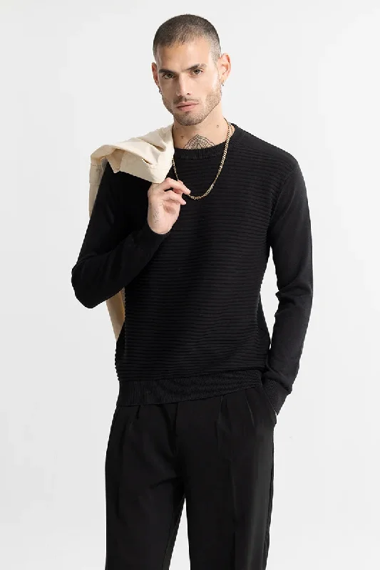 Wabble Line Black Sweater