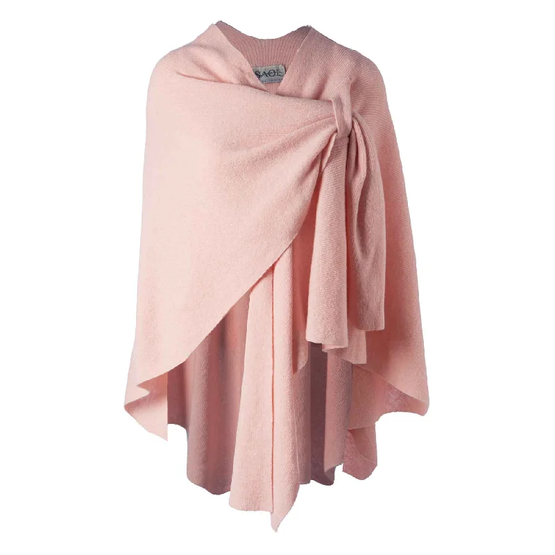 Lambswool Draped Shawl- Pink