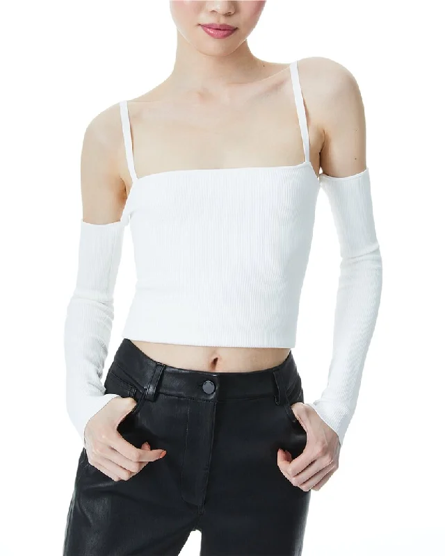 alice + olivia Evia Fitted Square Neck Top