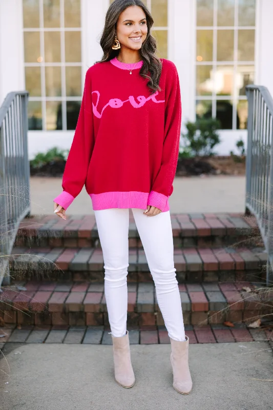 All The Love Red Graphic Sweater