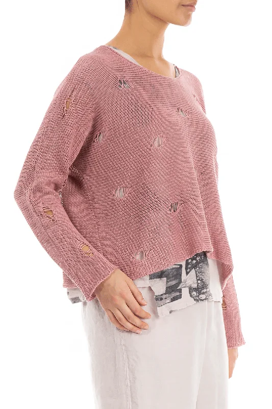 Cut Out Rose Linen Jumper