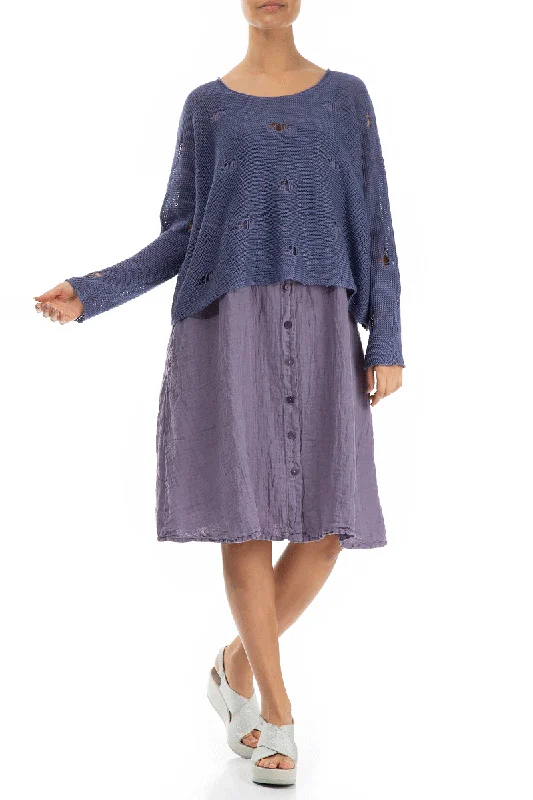 Cut Out Violet Linen Jumper