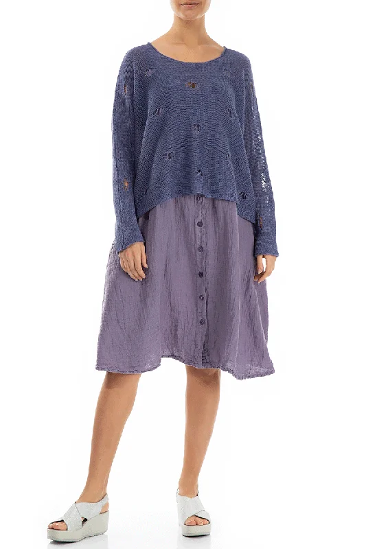 Cut Out Violet Linen Jumper