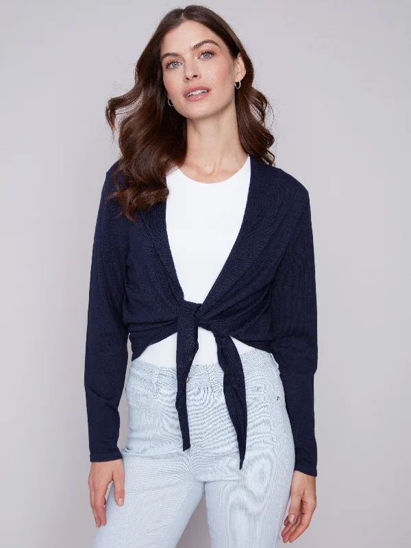 Front Tie Bolero - Navy