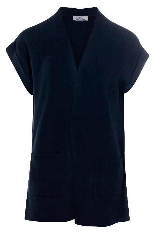 Sleeveless Luxe Knitwear Jacket | NAVY | 7336ZZ