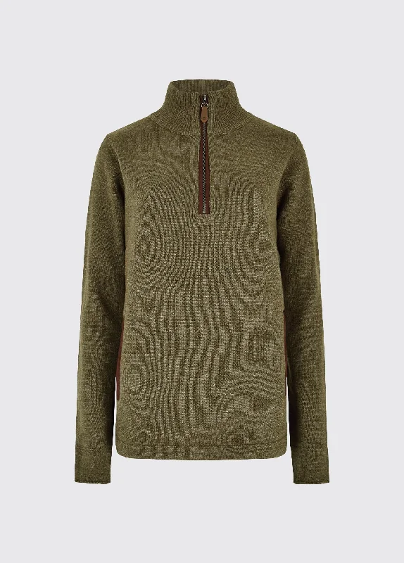 Morrisey Zip Neck Sweater - Dusky Green