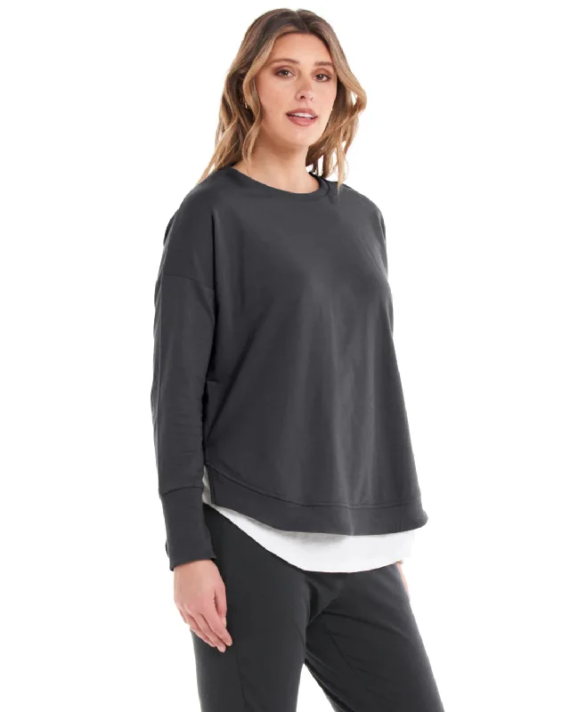 Lucy Crew Sweater - Gunmetal