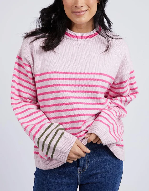 Penny Stripe Knit - Powder Pink/Shocking Pink Stripe