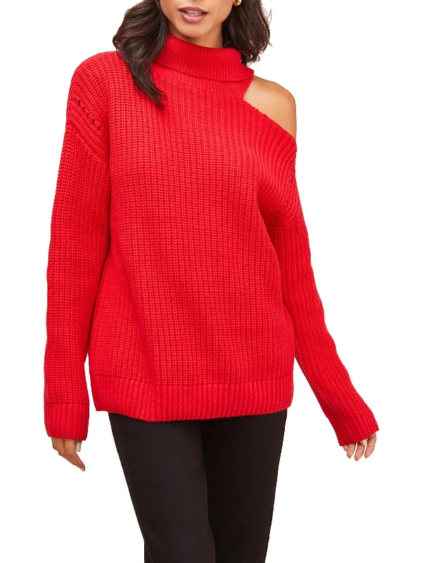 Sepulveda Womens Ribbed Knit Oversized Turtleneck Sweater