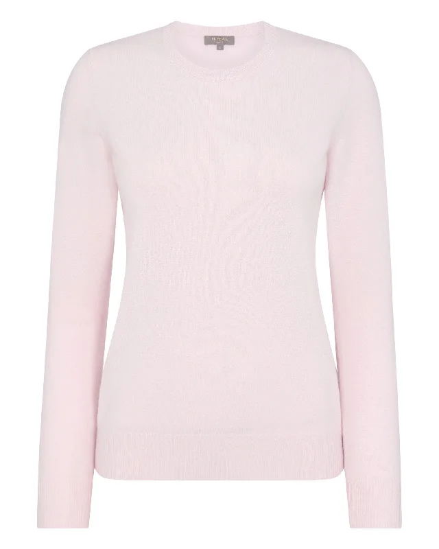 Women's Evie Classic Round Neck Cashmere Jumper Quartz Pink