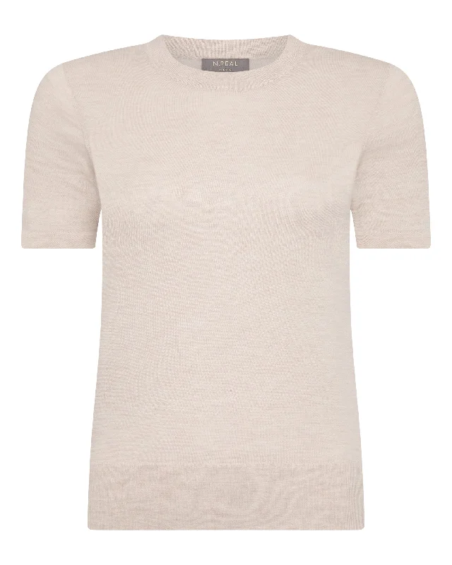 Women's Isla Superfine Cashmere T-Shirt Sandstone Brown